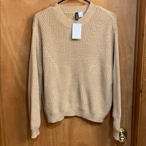 NWT Camel H&M Ribbed Knit Sweater sz M